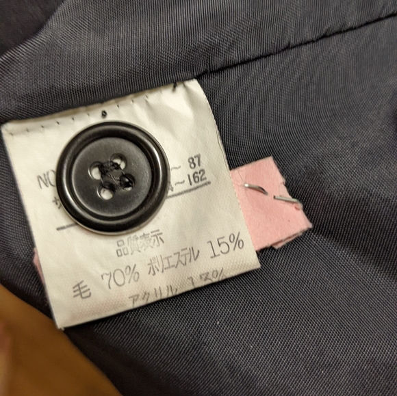 Vintage Japanese Brand Cube Sugar Wool-Blend Two-Tone Gray Tweed Jacket - Picture 6 of 6